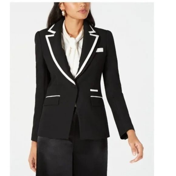 Rachel Zoe Contrast Trim Abbie Blazer. 6